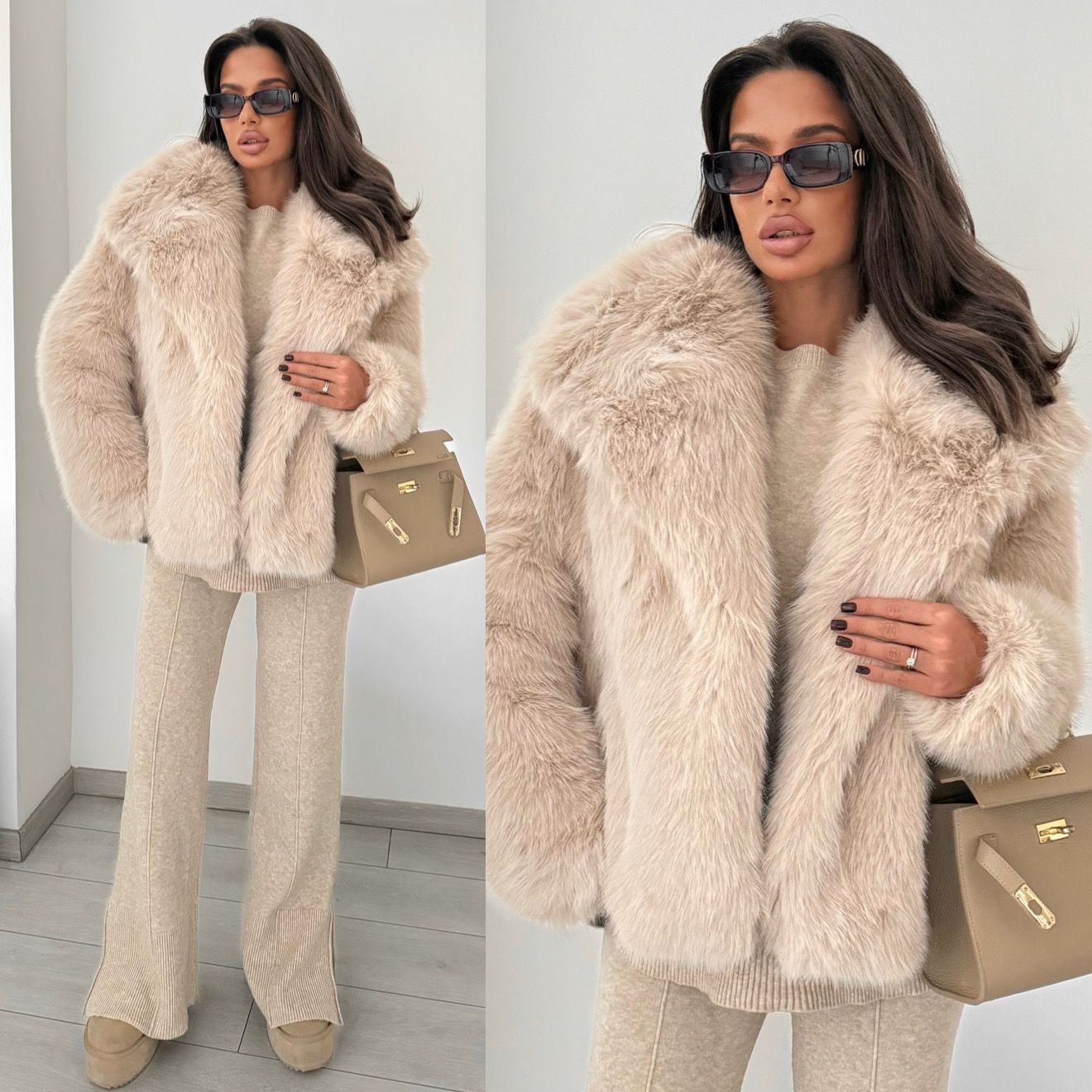Premium Faux Fur 'QUEEN' beige – ONLY MY SHOP SHOWROOM